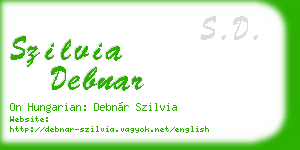 szilvia debnar business card